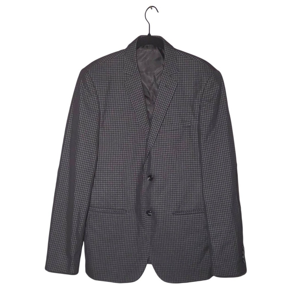Antonio Cardinni Blazer Mens 40R Gray Silk Wool Blend Elbow Patch Sport Coat
